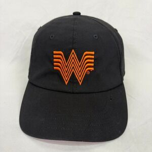Whataburger Baseball Cap Flying W Logo Unisex OSFA Black Orange Strapback